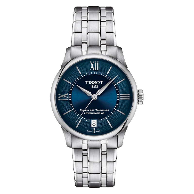 99新 Tissot/天梭 天梭女表/机械/蓝盘罗马/表径32mm/女士腕表