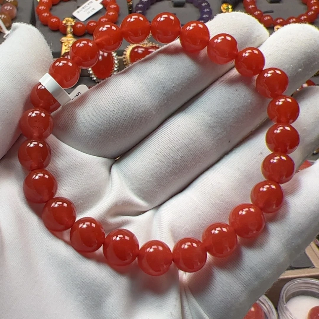 未镶嵌手串南红玛瑙8mm原矿精品冰红手串