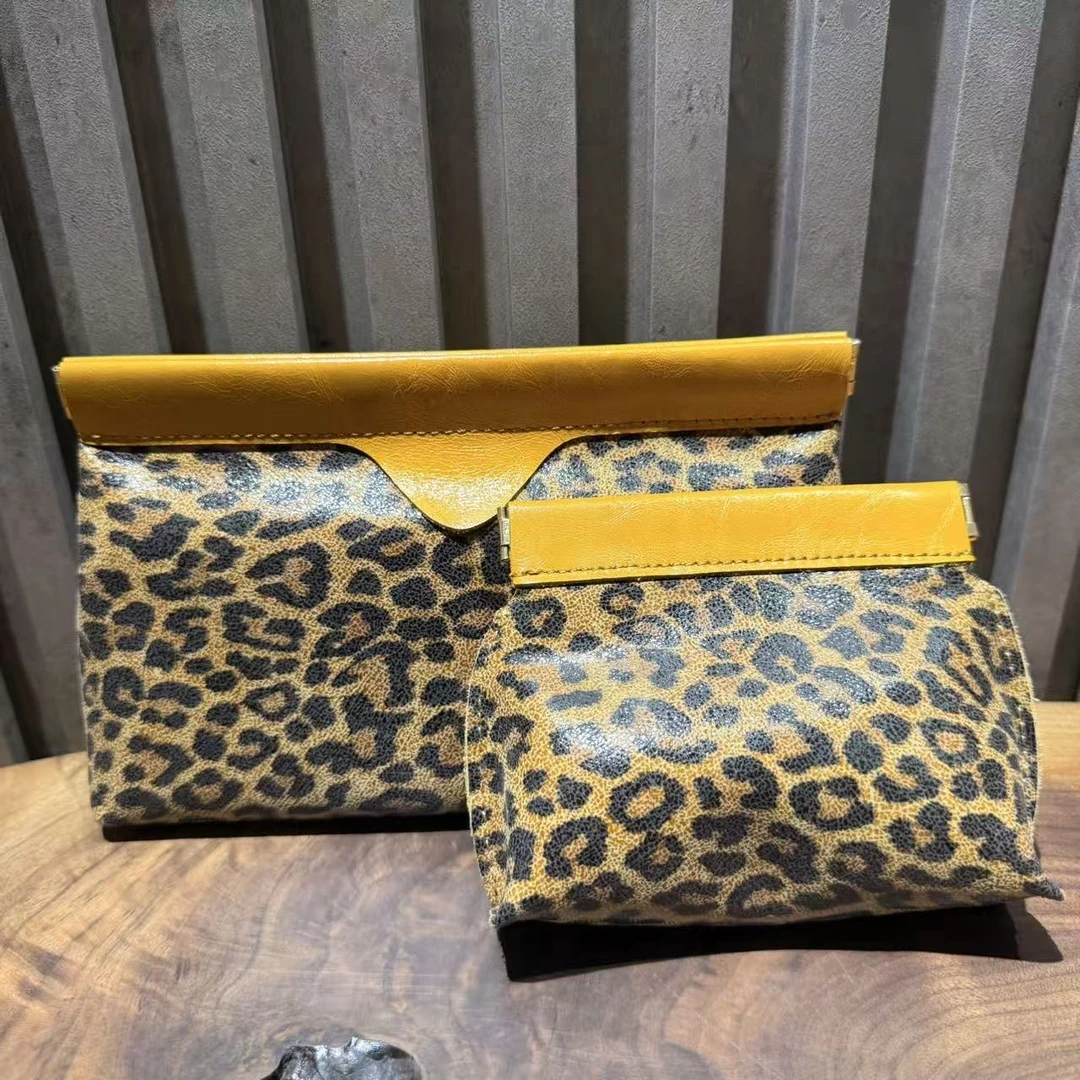 头层荔枝纹大容量多功能夹子包手拿手拿包钱夹一套2个