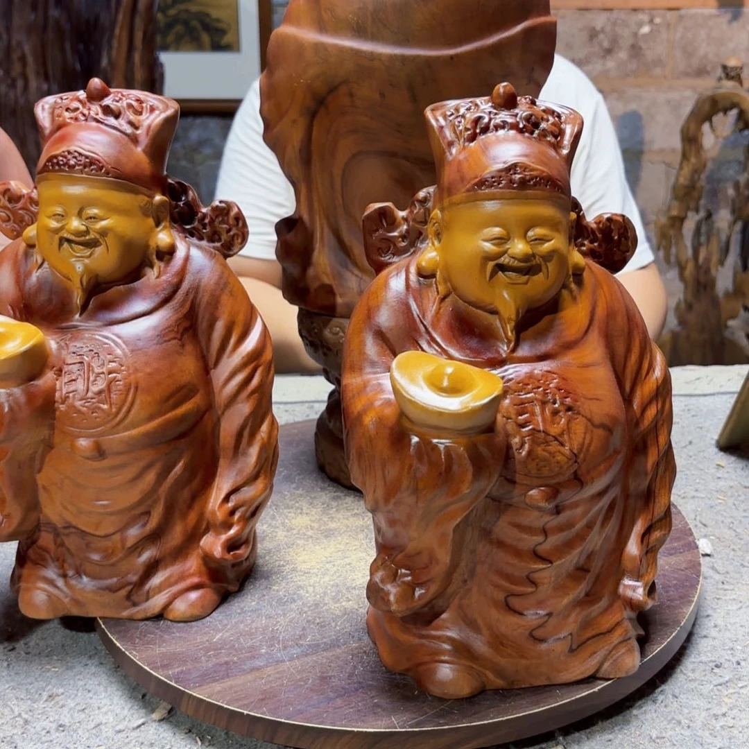 慧***香樟木元宝财神爷