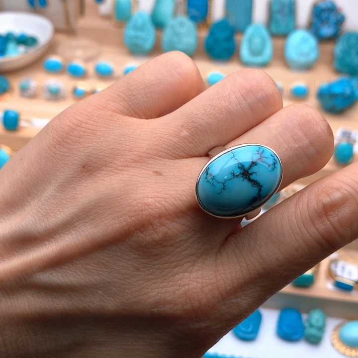 绿松石银S925镶嵌珠宝奇石