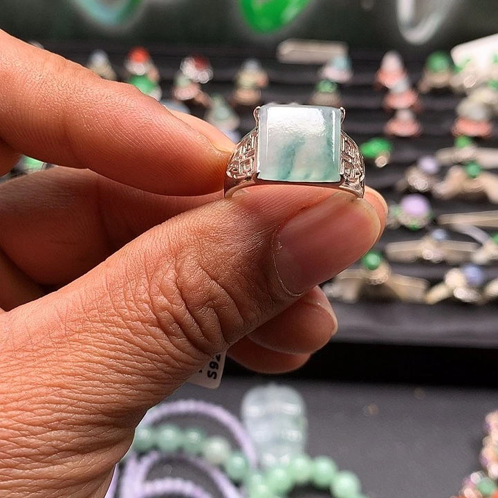 翡翠银S925镶嵌戒指