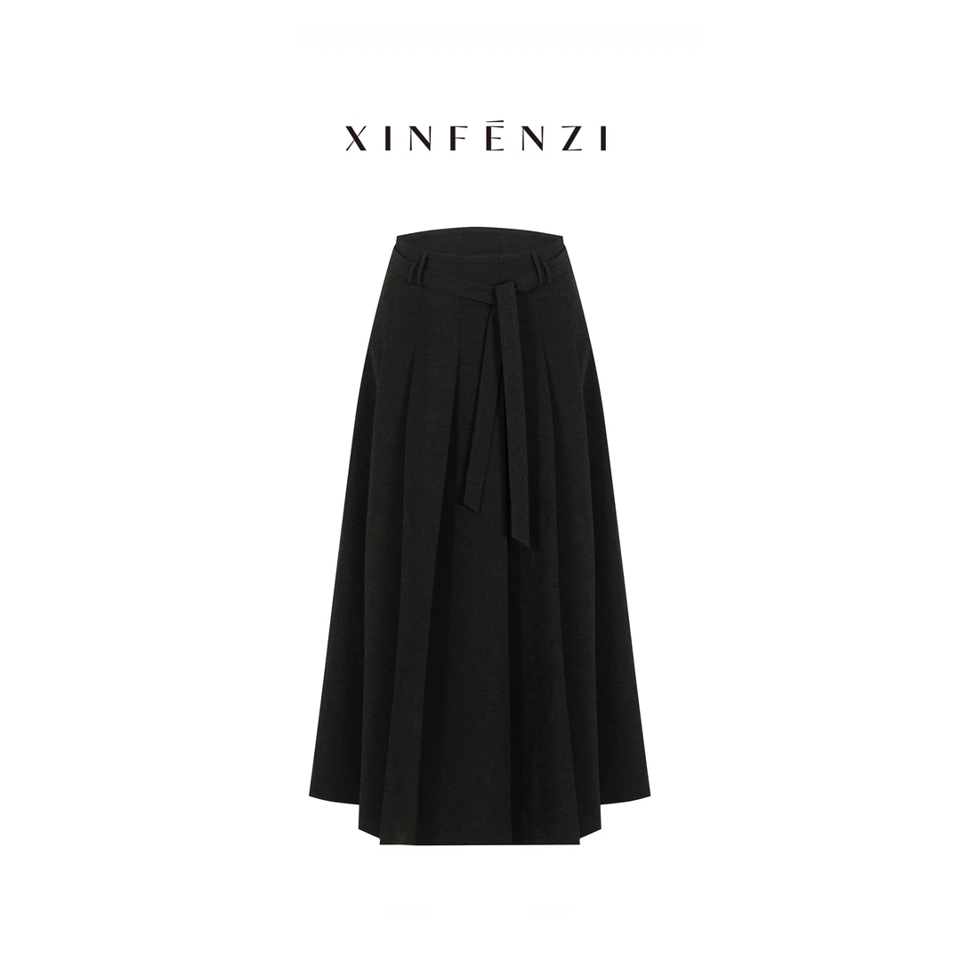【远山黛】XINFENZI 高级感新中式高腰系带百褶马面裙 WSK36970