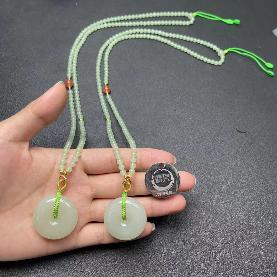 38527T29-3B6-青海晴水料-珠链平安扣吊坠-多样性/发一件