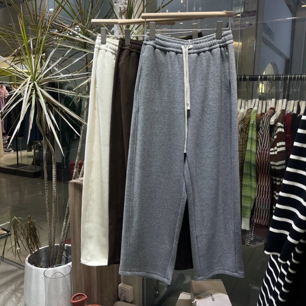 發發家阔腿裤加绒加厚款舒适潮流休闲裤长裤秋冬百搭加绒卫裤运动