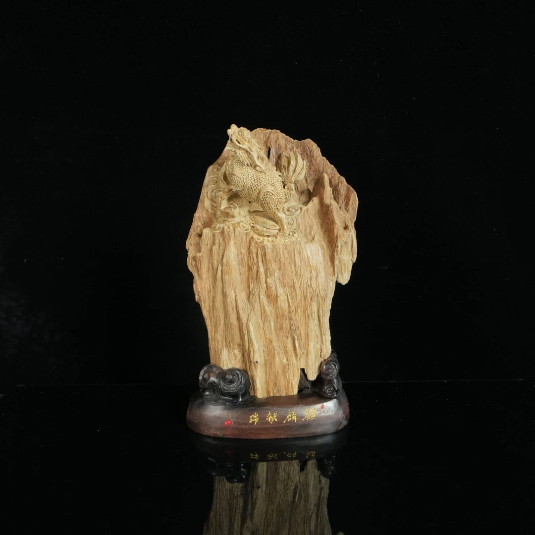 531 斯里兰卡虫漏皮油老料沉香雕刻摆件 9x16x28cm 净263.2g