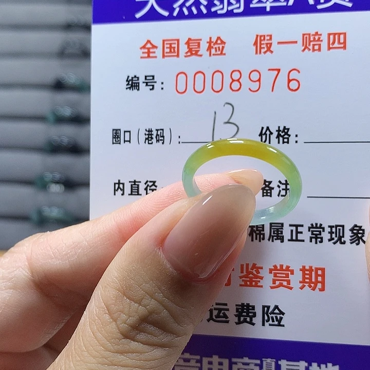 未镶嵌戒圈翡翠8976