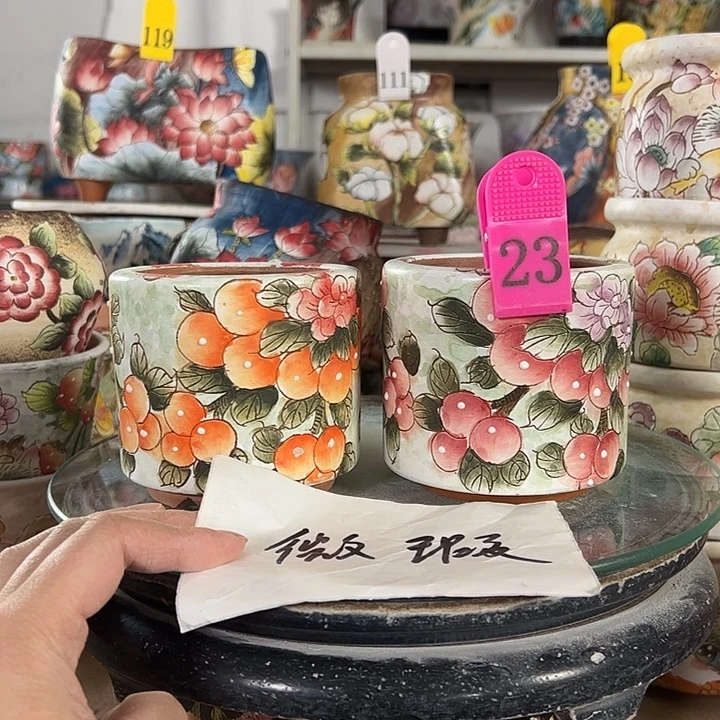 满38包邮 景德镇幸运花盆