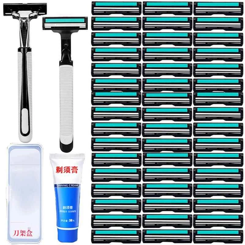 手动剃须刀头通用男士刮胡刀片剃头刮毛刀