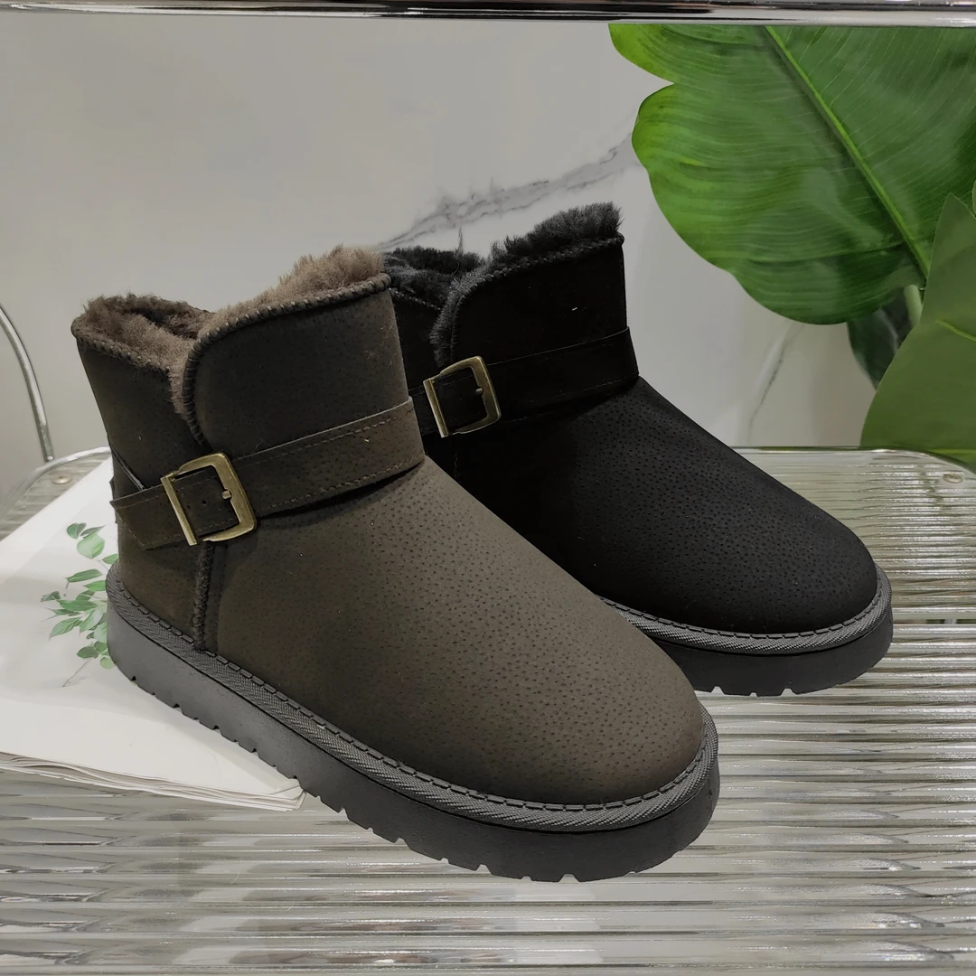 新款加绒加厚短筒保暖冬季学生一脚蹬男鞋雪地靴9903(男鞋)