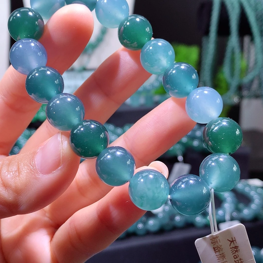 翡翠未镶嵌手链天然a货翡翠手串12mm