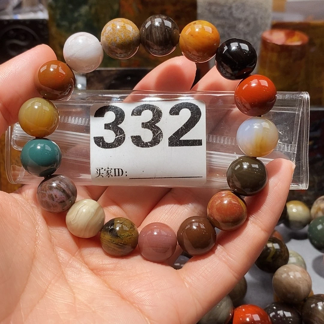 硅化玉未镶嵌天然北票硅化玉手串卡13