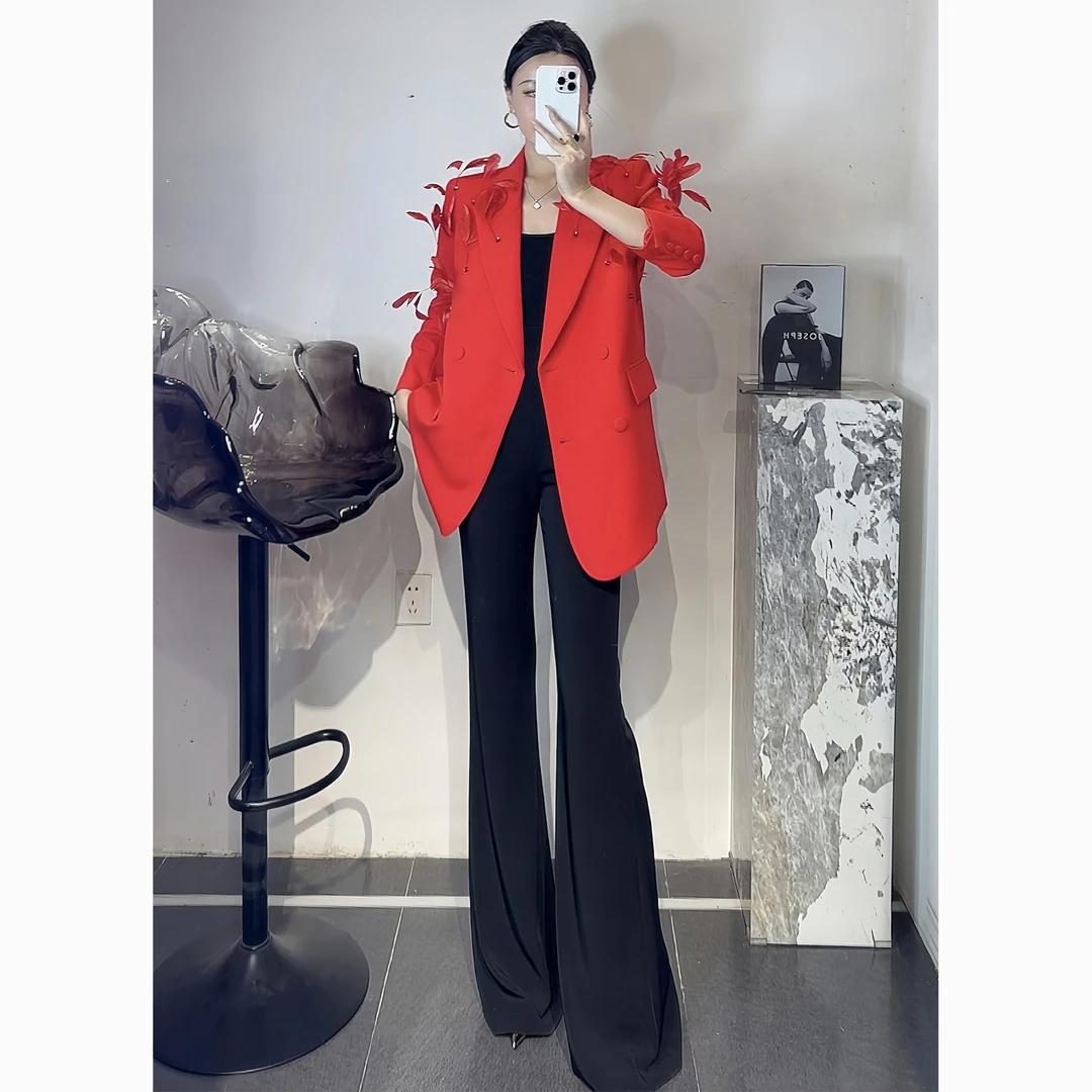 ZEROYK高定系列2025秋季新款真羽翎扩版大气时尚单西装外套