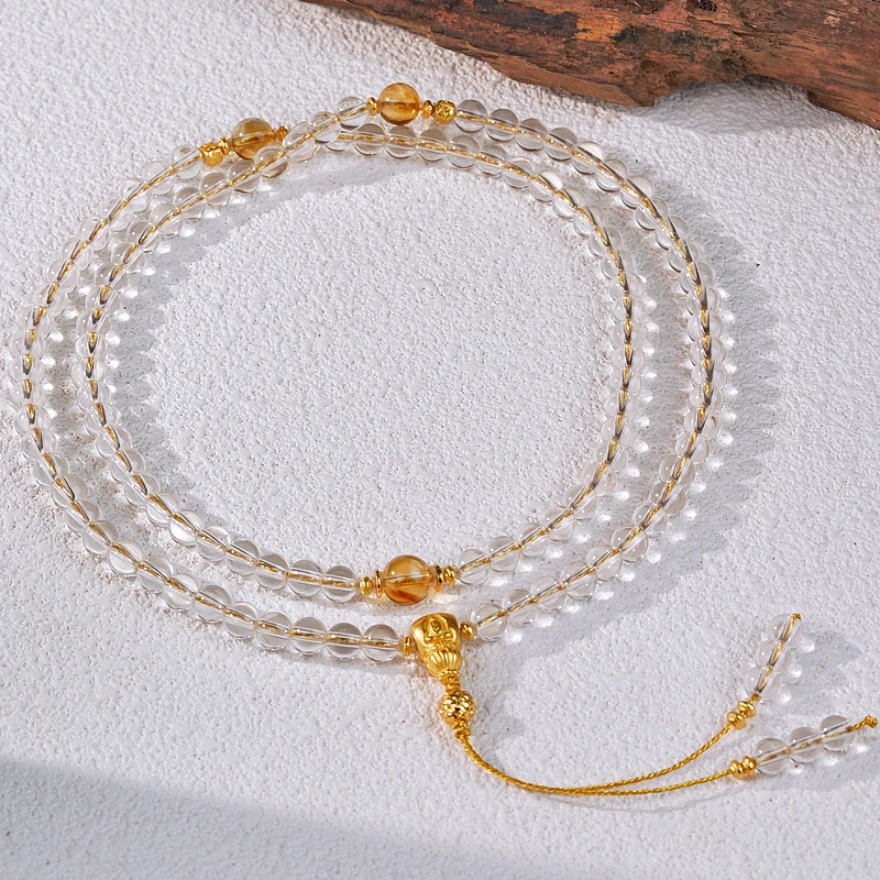 【净障转云·白水晶108颗】水晶项链（天然珠宝多样性发其一）