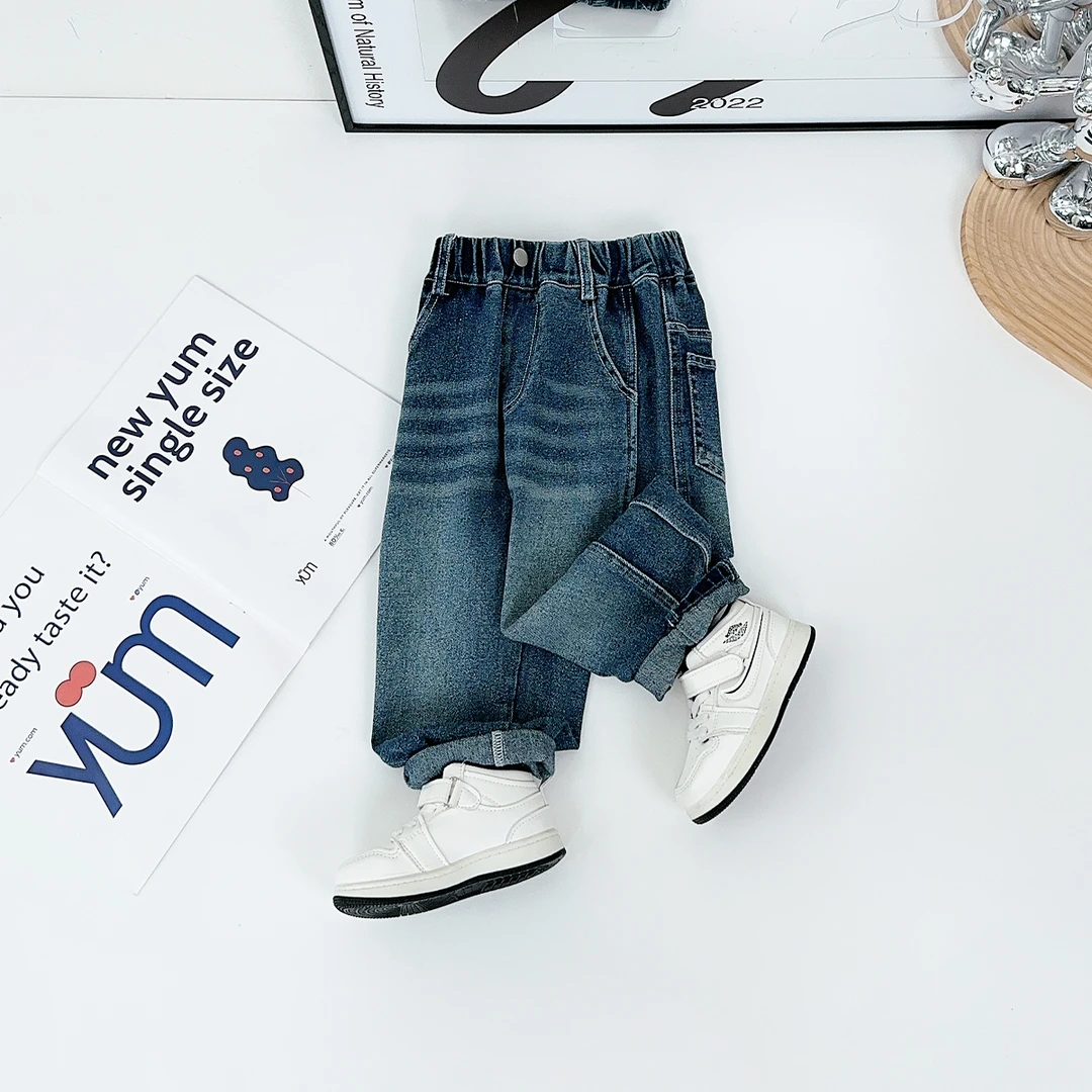 男童裤子春秋款儿童牛仔裤2025新款春装潮 FB25006 悠悠童话童装