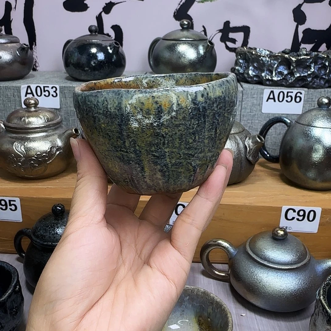 建水紫陶柴烧杯壶皇*