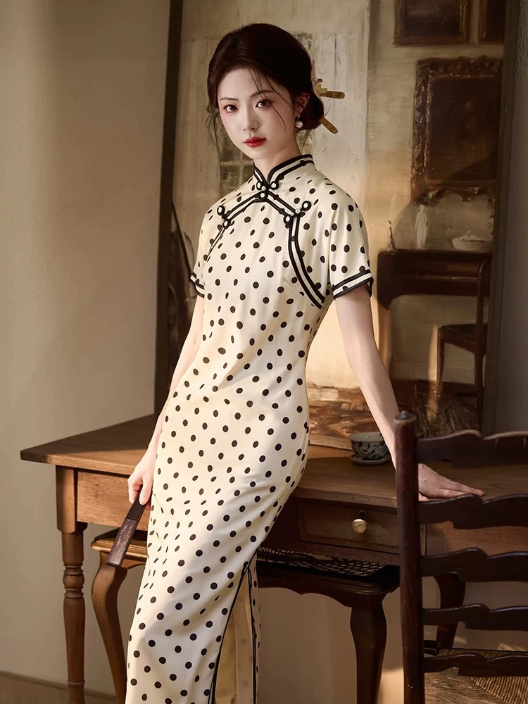 018，波点苏州中国风旗袍气质时尚夏季以直播间实物为准