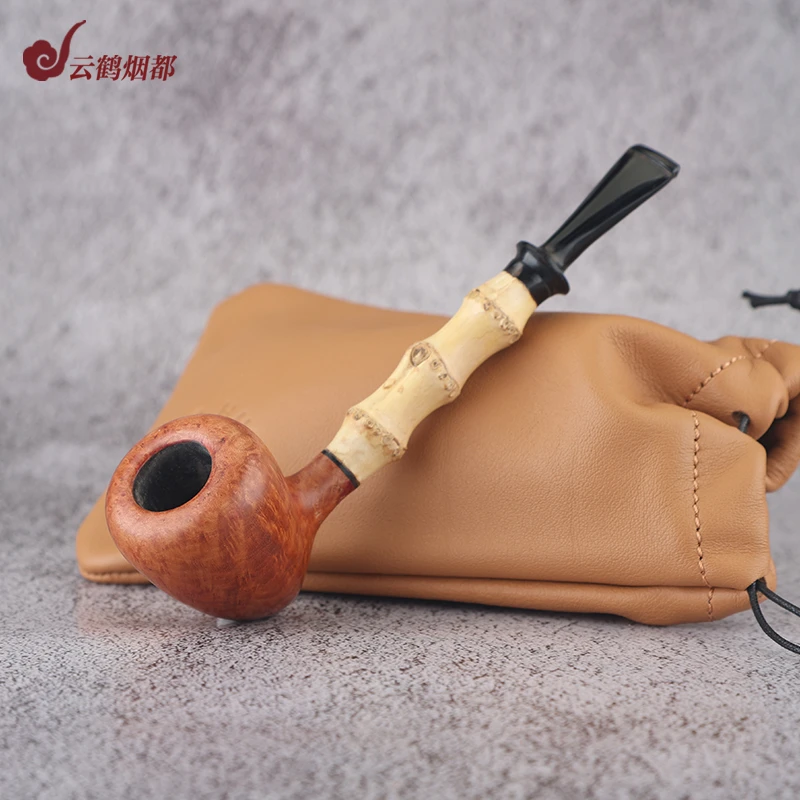 云鹤德国进口 Hermann 赫尔曼手工石楠木烟斗光面橡果竹节1