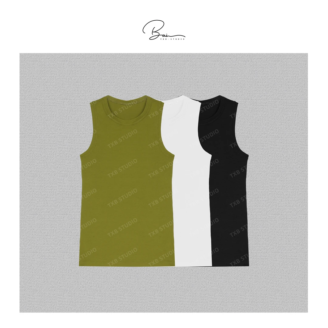 TXB “清新背心”25夏棉质清新修身百搭休闲无袖背心XB-7607