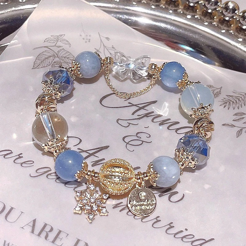 锌合金亚克力手链 【蓝色星空】蝴蝶结款DiY