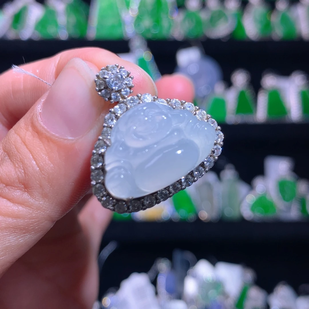 【闪购商品】颈饰银S925镶嵌翡翠天然翡翠