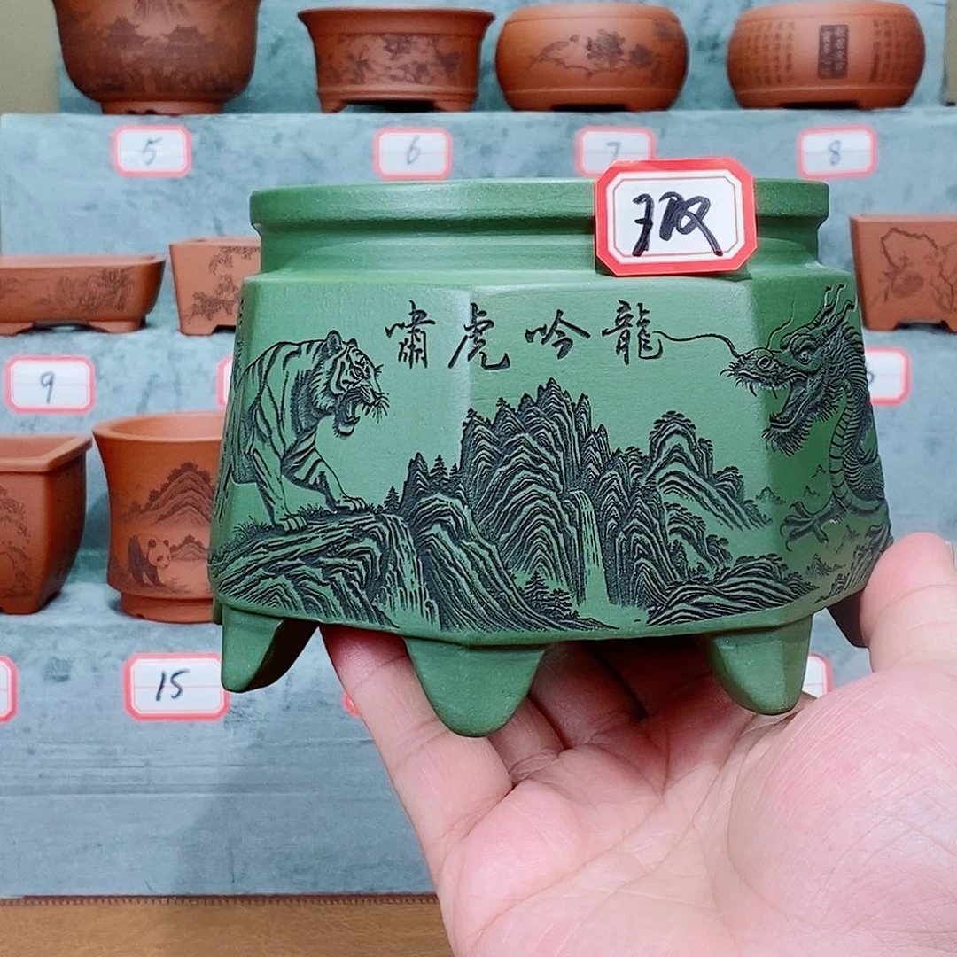 紫砂花盆我在看书