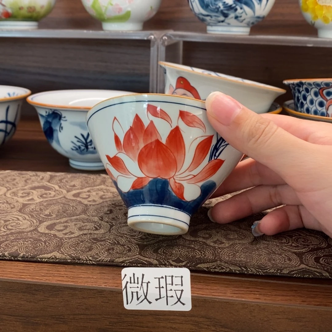 釉下彩老陶泥手工绘制