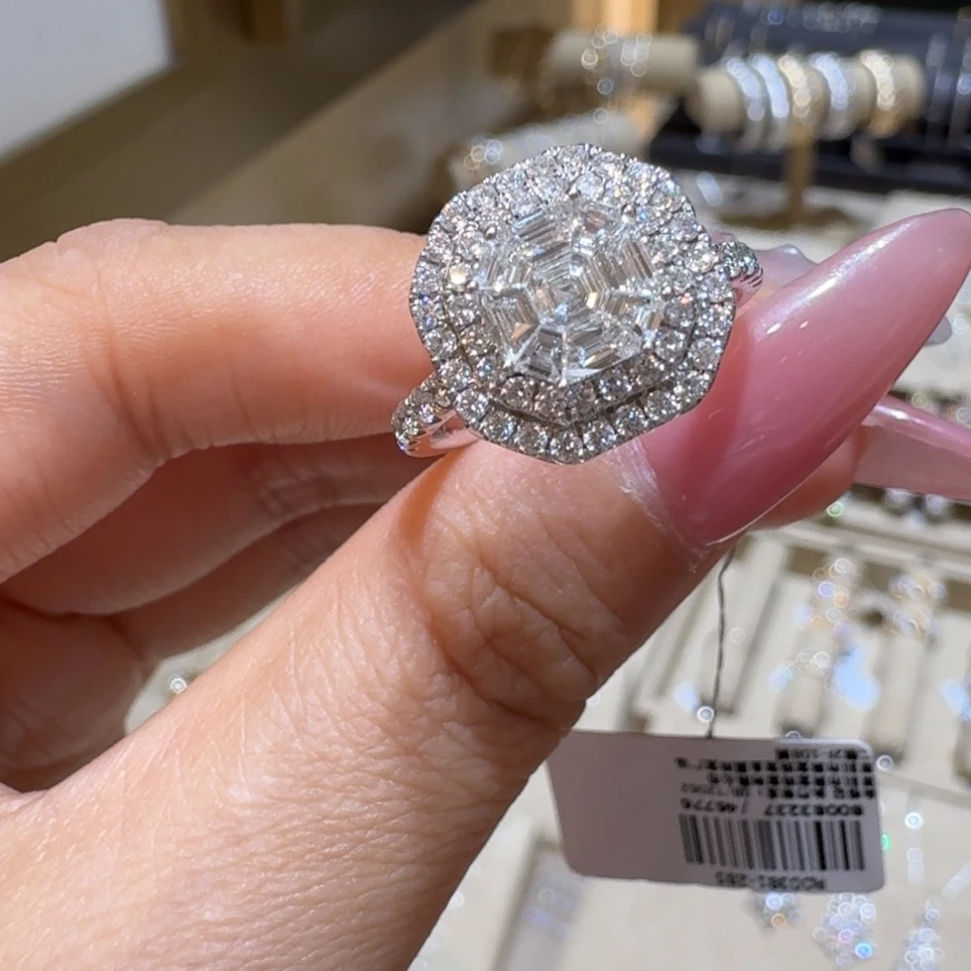 18K金镶嵌钻石戒指/指环