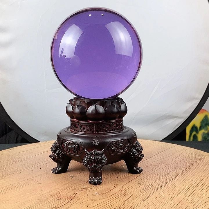 石材紫水晶球直径15带高档底座