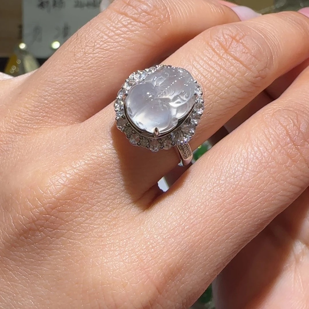 【闪购商品】翡翠戒指18K金镶嵌缅甸