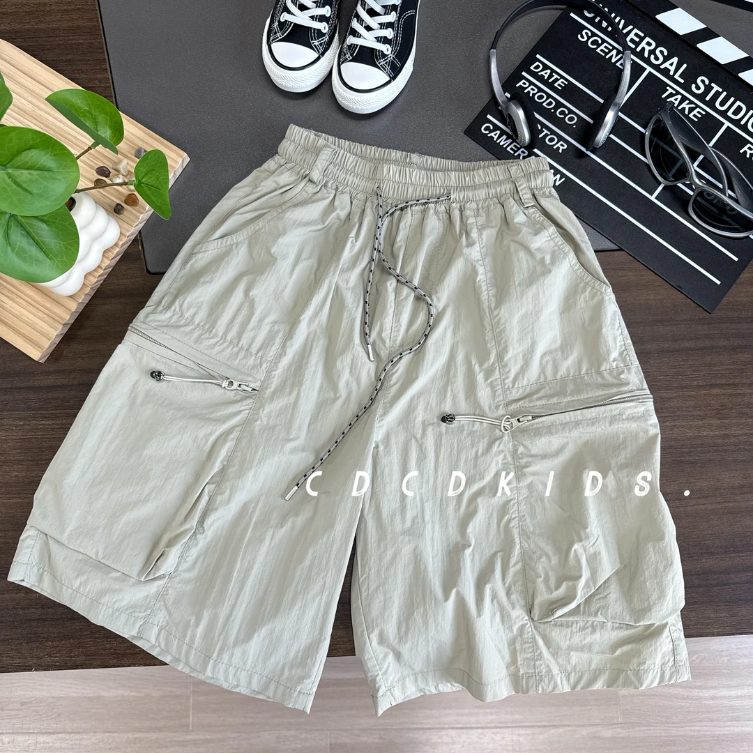 川度儿童夏季设计款大口袋五分裤松紧腰设计清凉透气短裤31037