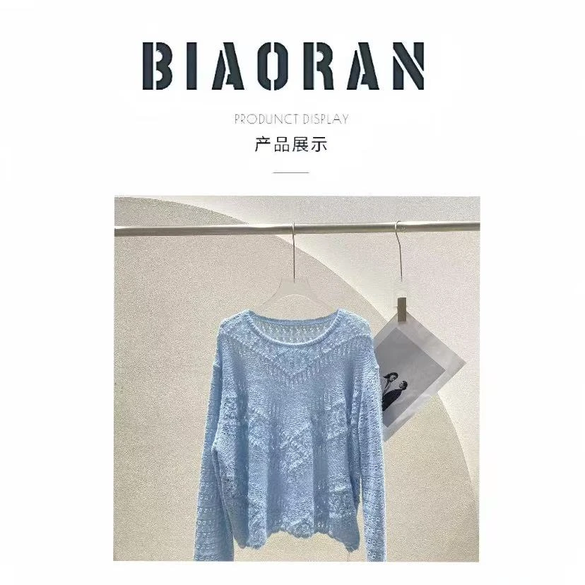 BIAORAN/标冉2025春季新款镂空针织罩衫9902