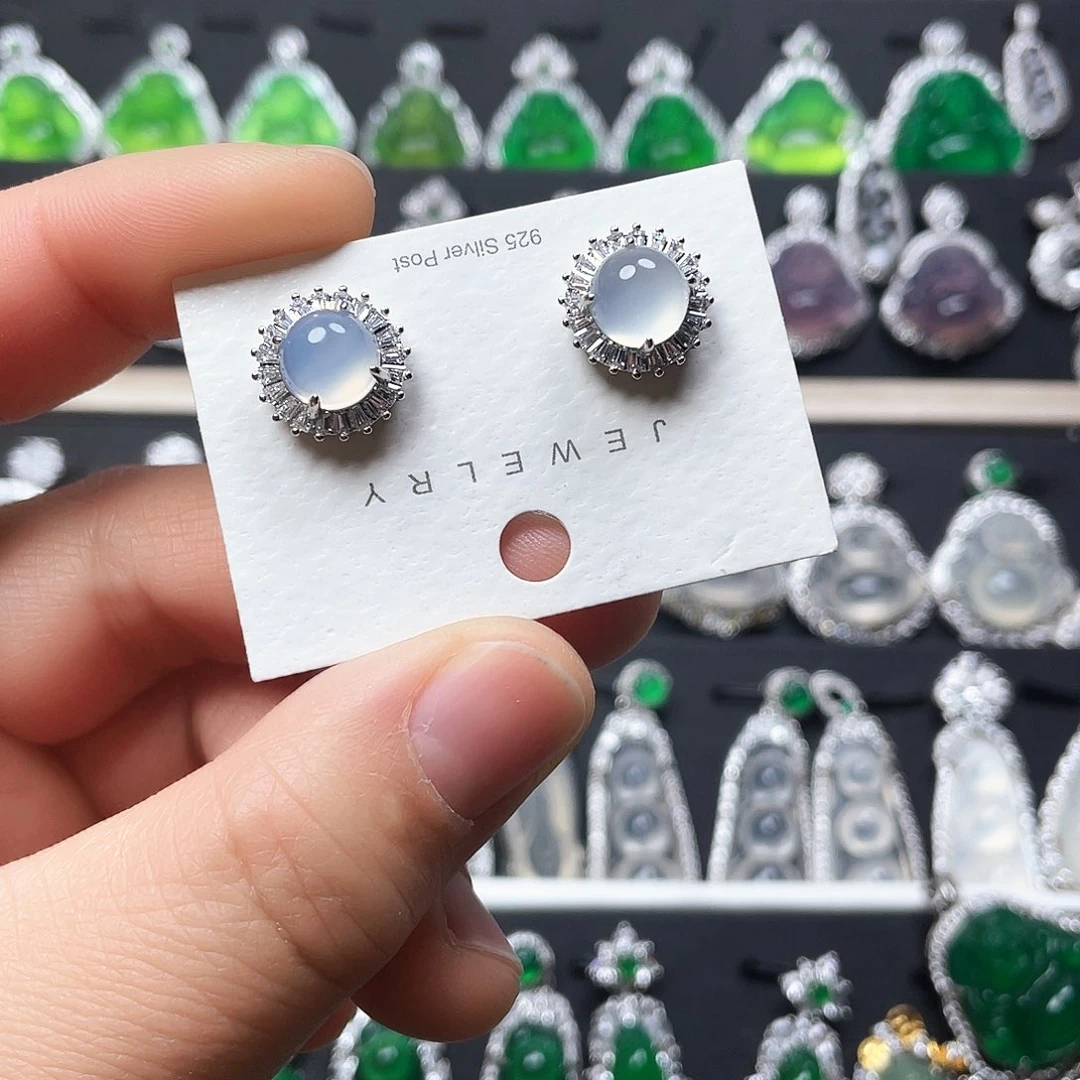 玛瑙/玉髓耳钉合金