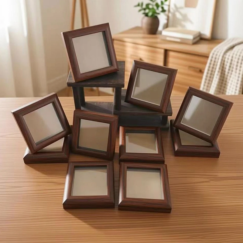 【拍一发十】到手十个8.5*8.5cm胡桃色宣纸框【新品框清仓】