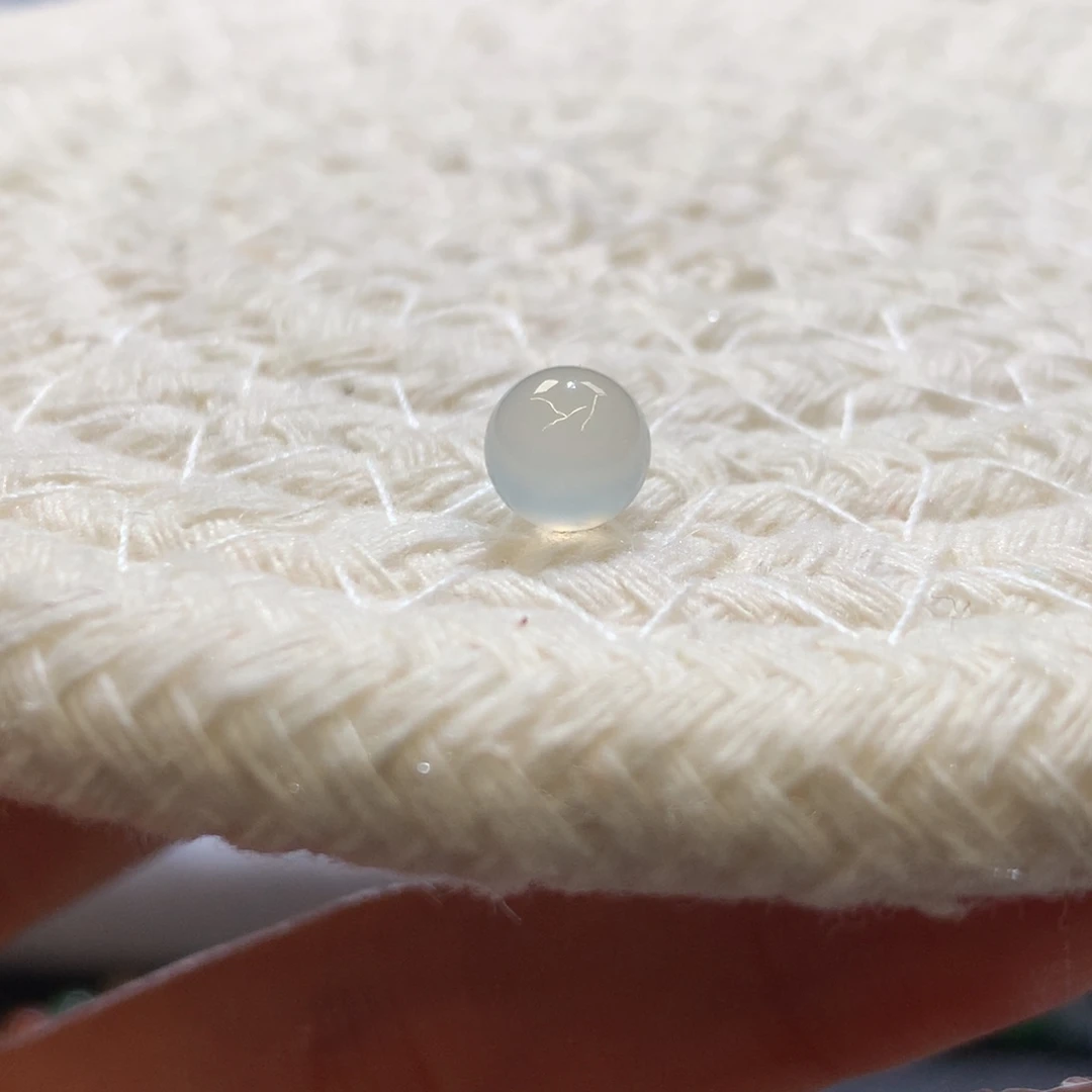 定制翡翠未镶嵌 毛货抛光定制 白冰 卡6.6