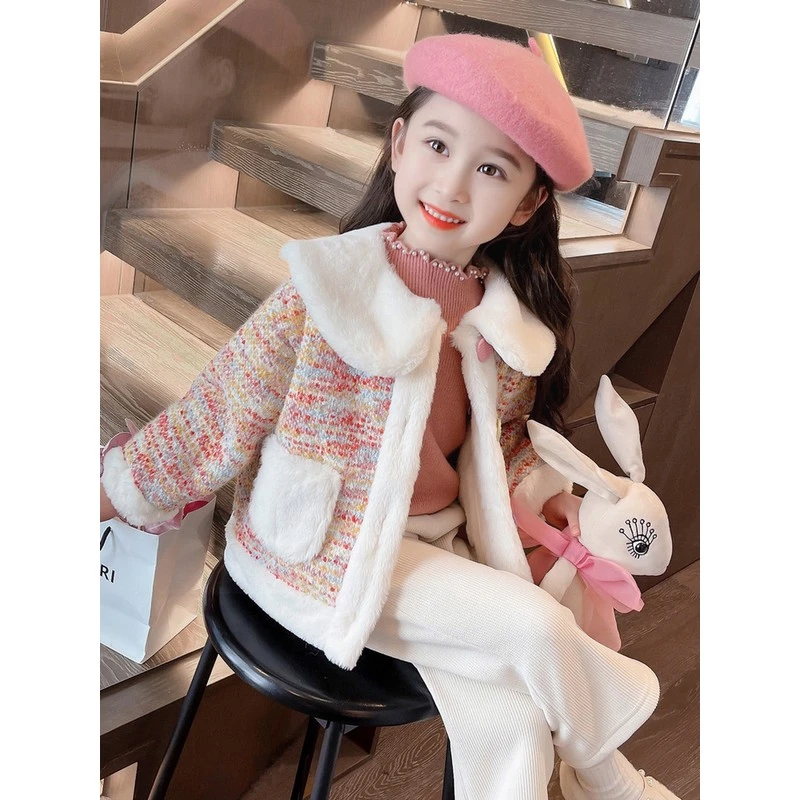 巴拉女童外套秋冬2026新款儿童时髦洋气冬季宝宝加绒加厚保暖冬装