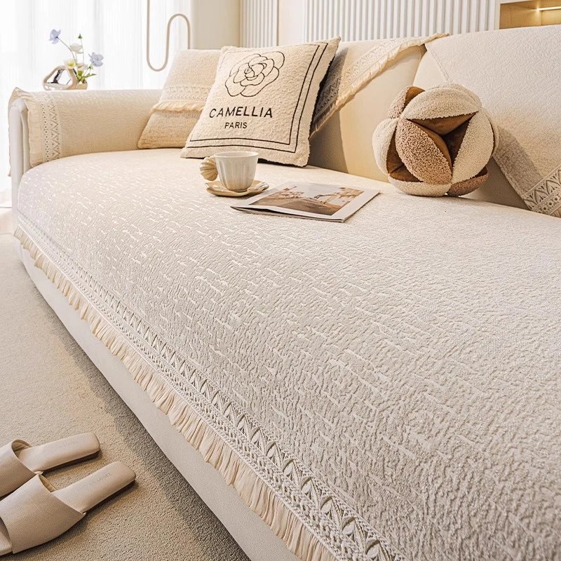 洱峰奶油风沙发垫四季通用2025新款沙发坐垫防滑高级感盖布雪尼尔