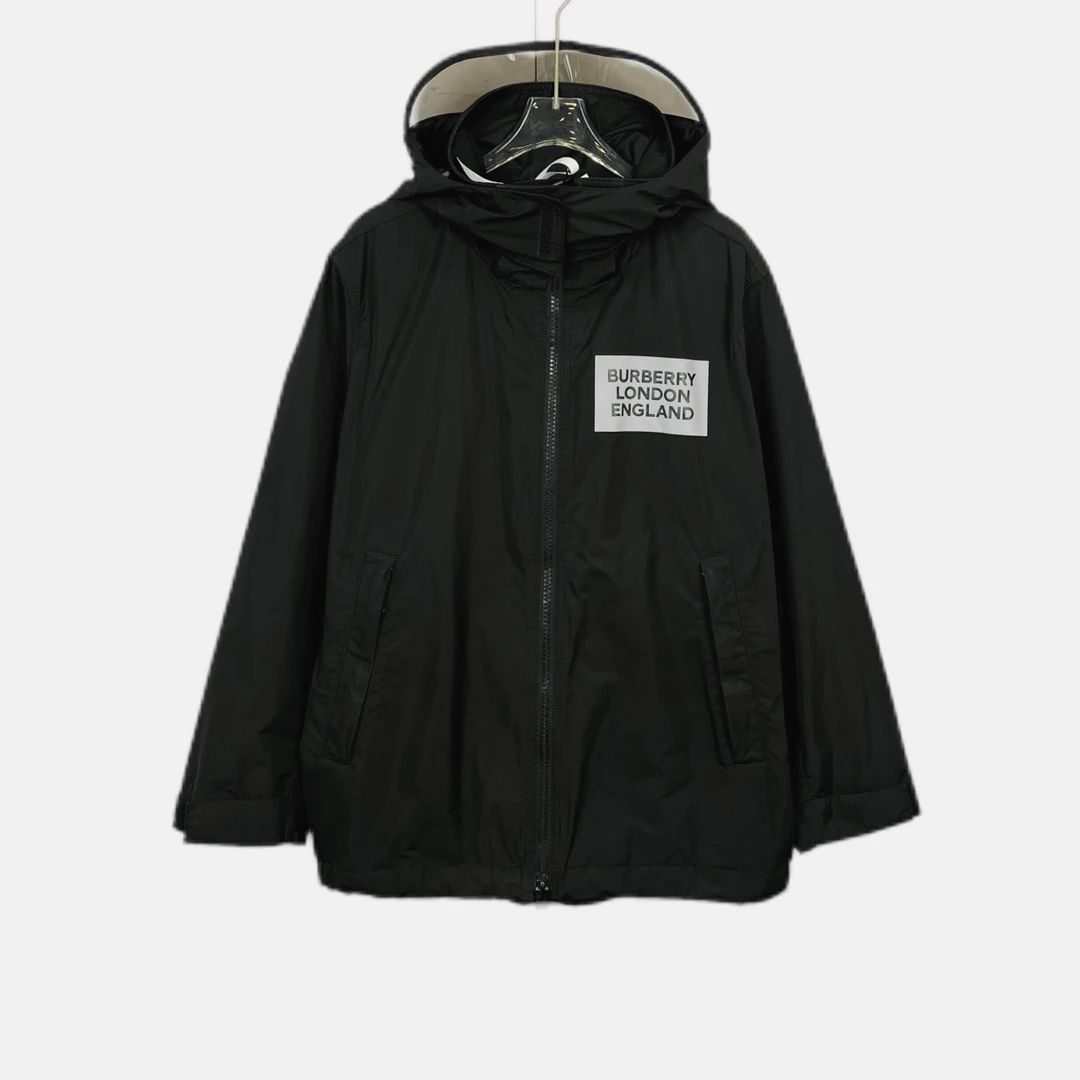 99新 BURBERRY/博柏利 011929 可拆式连帽塔夫绸夹克外套 38码
