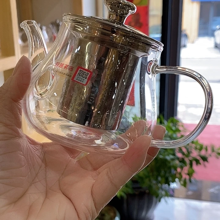 耐高温玻璃双越茶壶