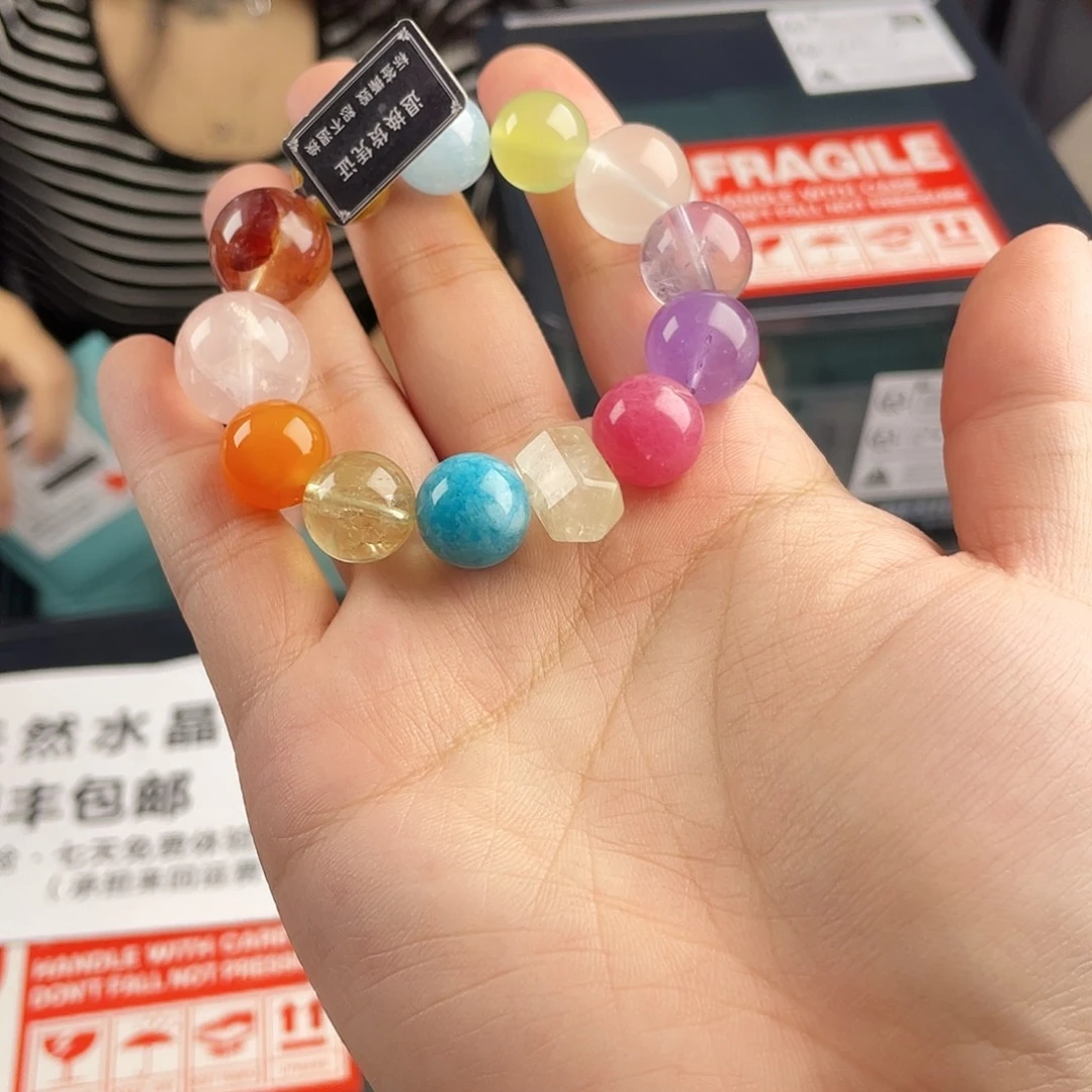 银S925镀金镶嵌水晶手串