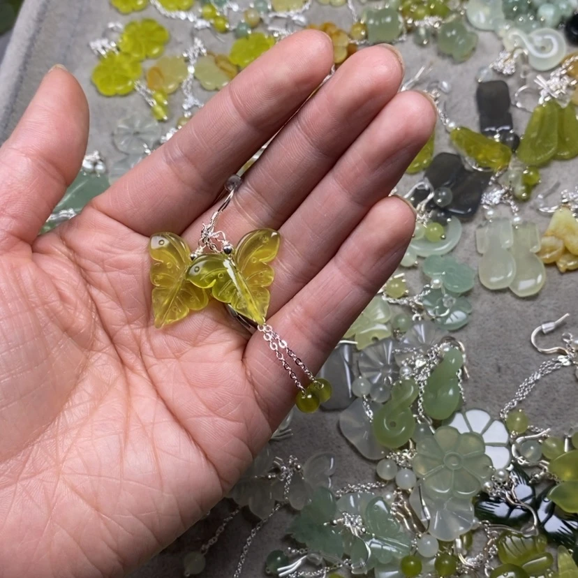 【闪购商品】蛇纹石玉未镶嵌挂件耳饰耳环项链