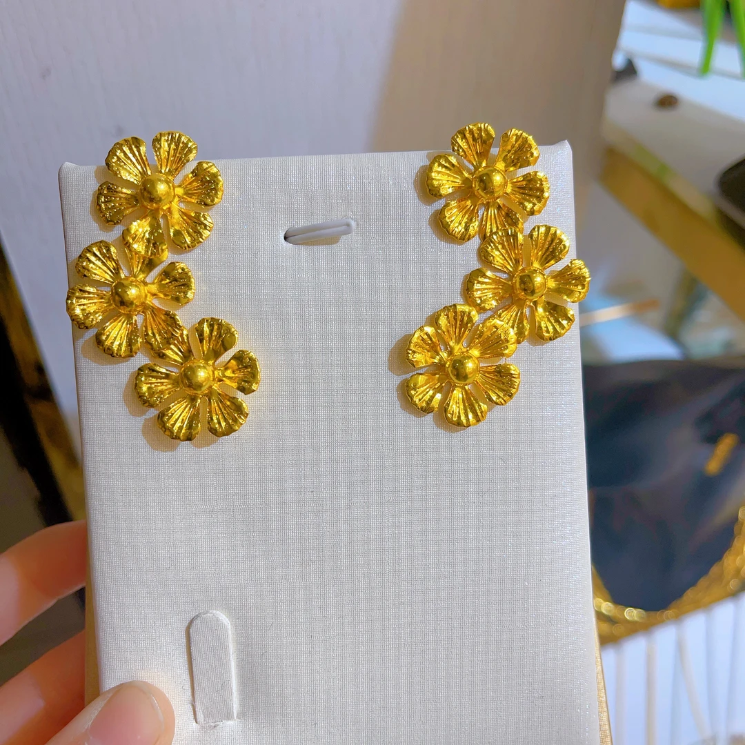 铜合金耳饰 350新款耳环爆款白搭时尚金色铜合金