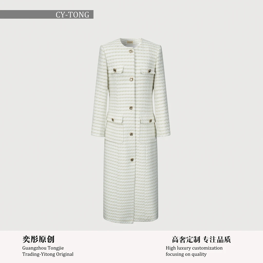 【彤姐原创】时尚设计师款轻奢赫本风气质高定小香风大衣TWWT4211