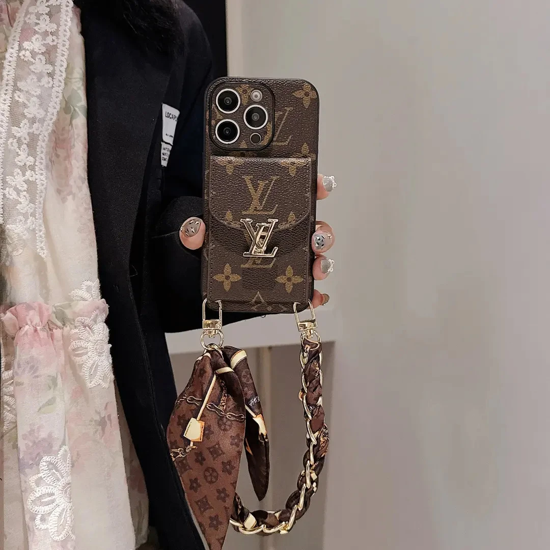 适用苹果华为荣耀小米三星OPPOVIVO手机壳斜挎挂绳卡包保护套潮牌