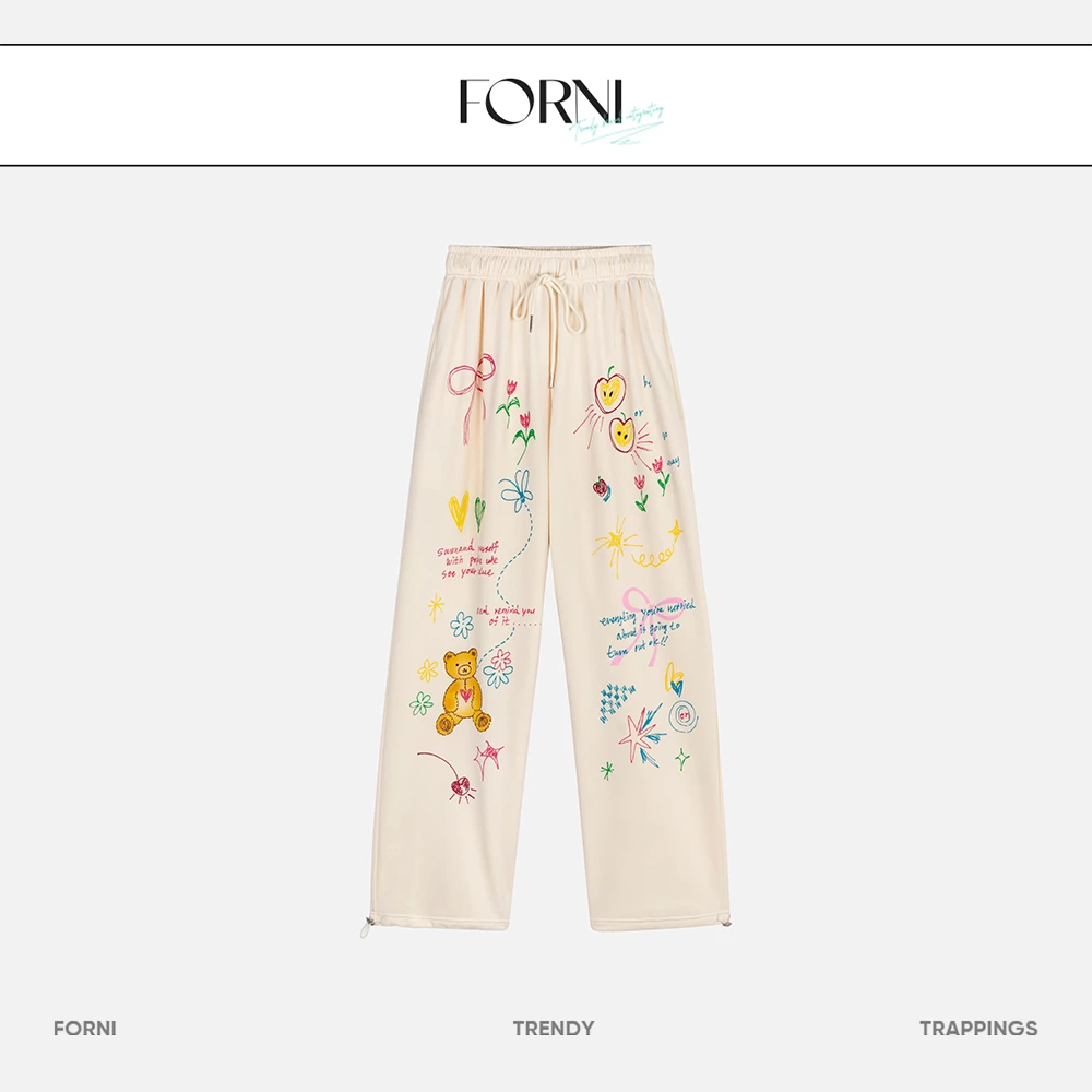 FORNI x YOYO 童趣涂鸦长裤