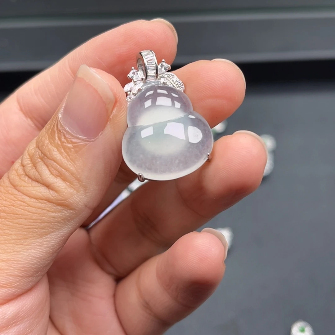 翡翠银S925镶嵌吊坠(不含链)