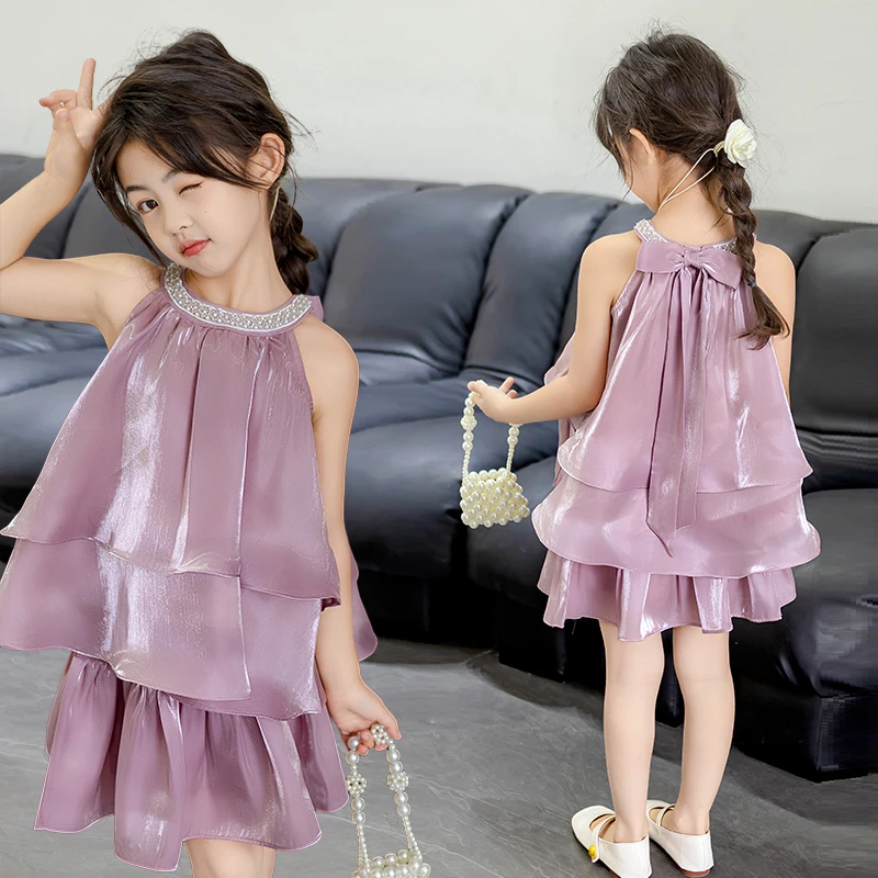 【送发圈】2025年夏季女大童珍珠挂脖套装气质亲子两件套MZC147-3h