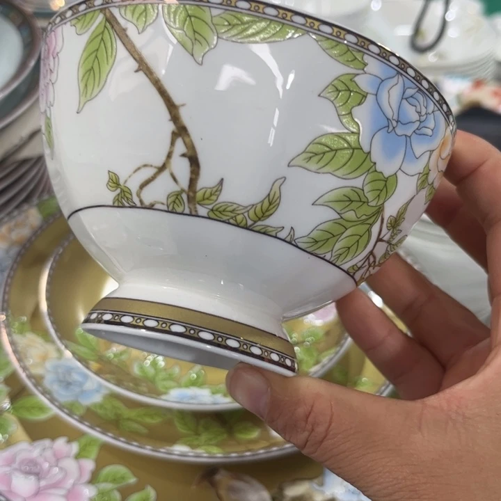 瓷片琴瑟和鸣碗六个4.5寸