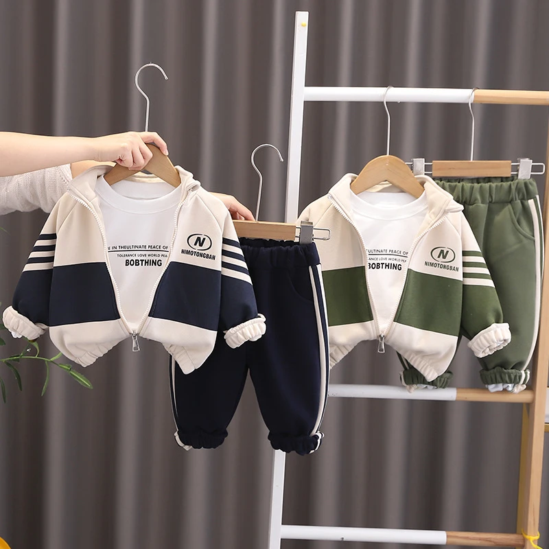 【沫沫家】儿童春秋季套装半高领拉链宝宝春秋装儿童运动三件套