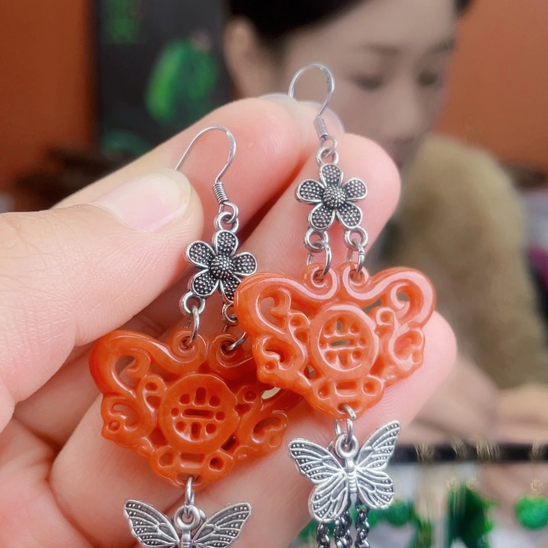 翡翠未镶嵌耳饰饰品